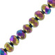 Faceted glass rondelle beads 6x4mm Iris purple ab plated